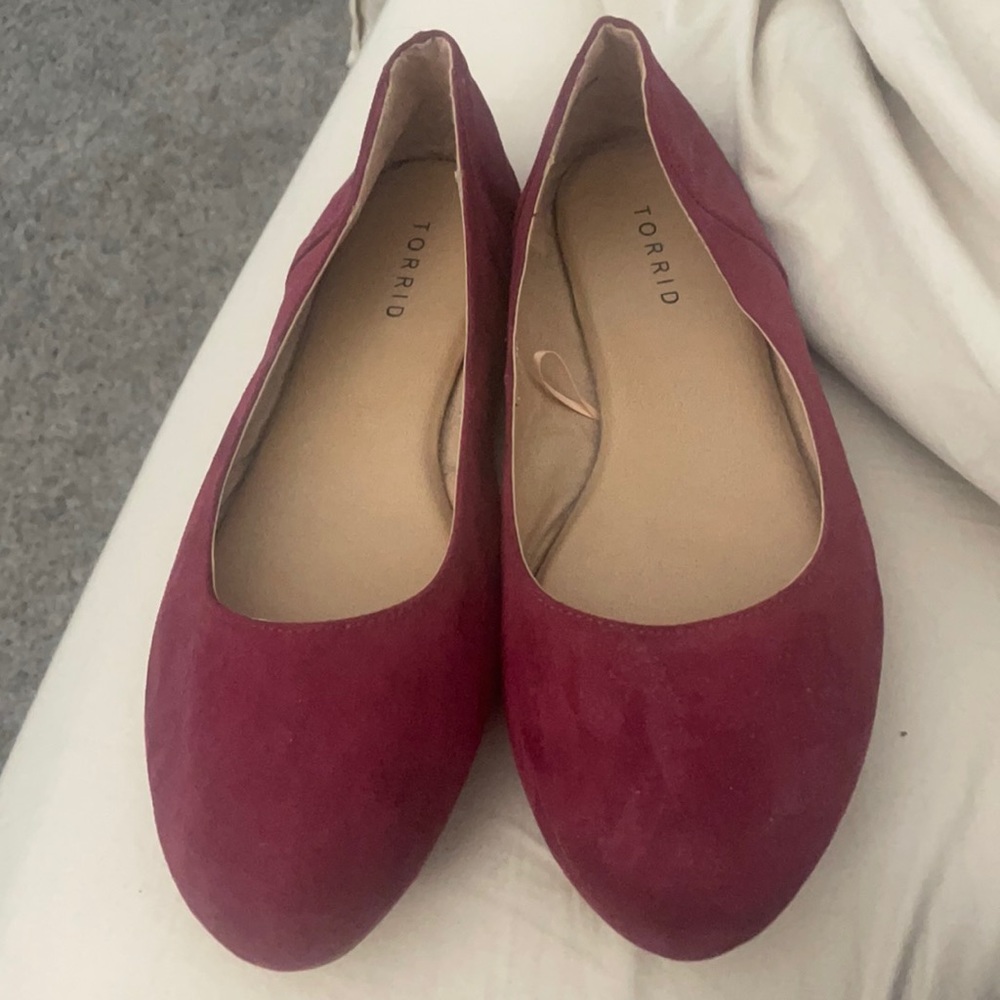 Burgundy Suede Flats